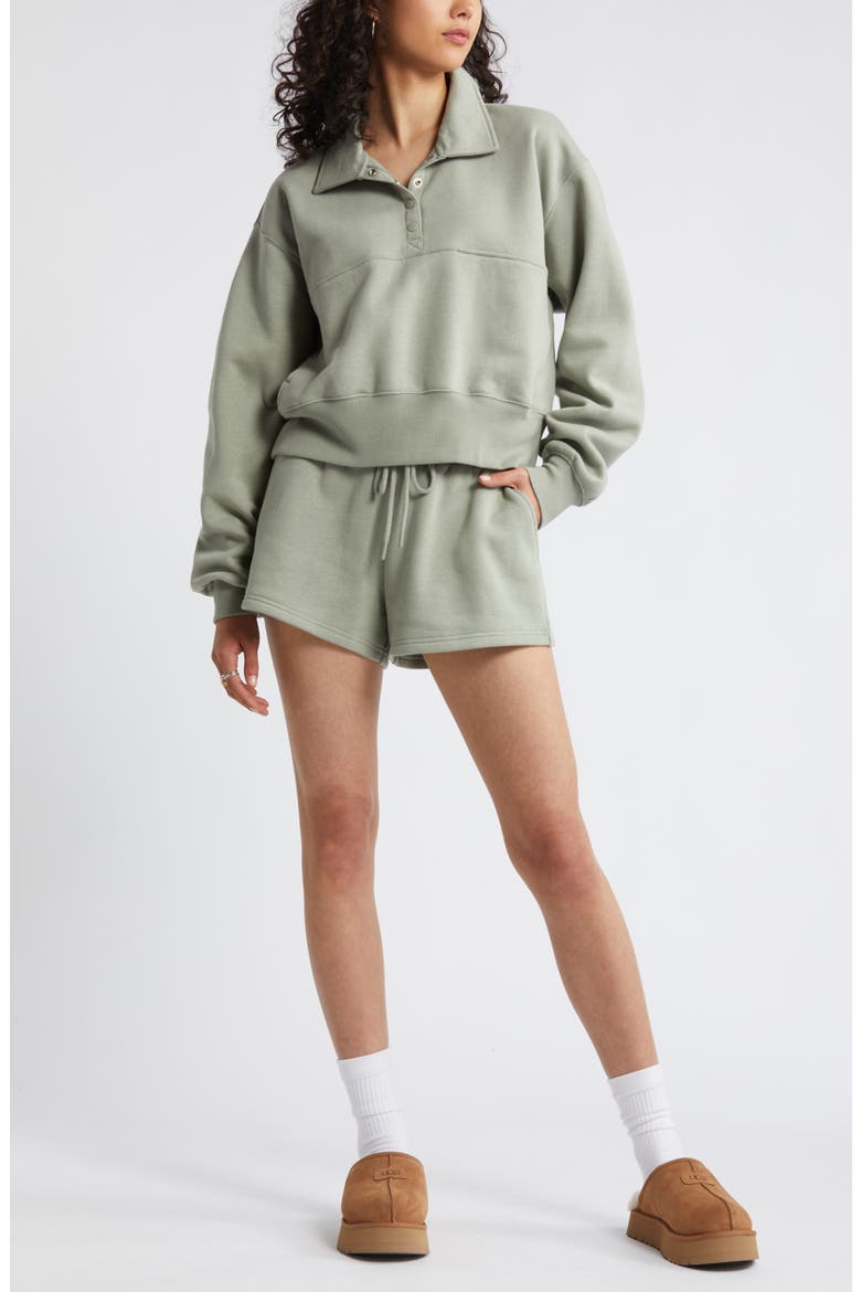 Polo Fleece Sweatshirt, Alternate, color, GREEN HALO