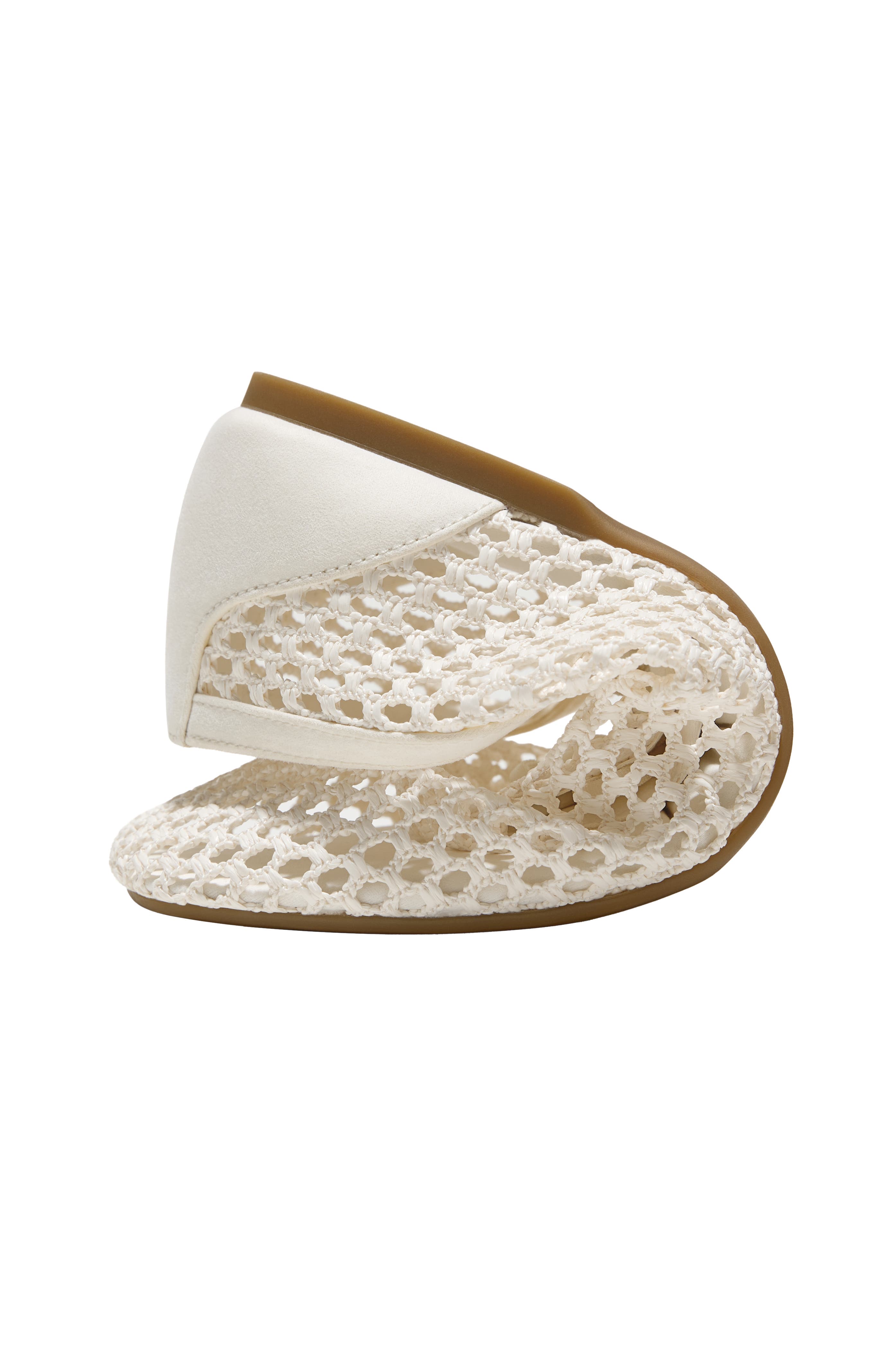 Carey Square-Toe Mesh Flats, Alternate, color, CREAM