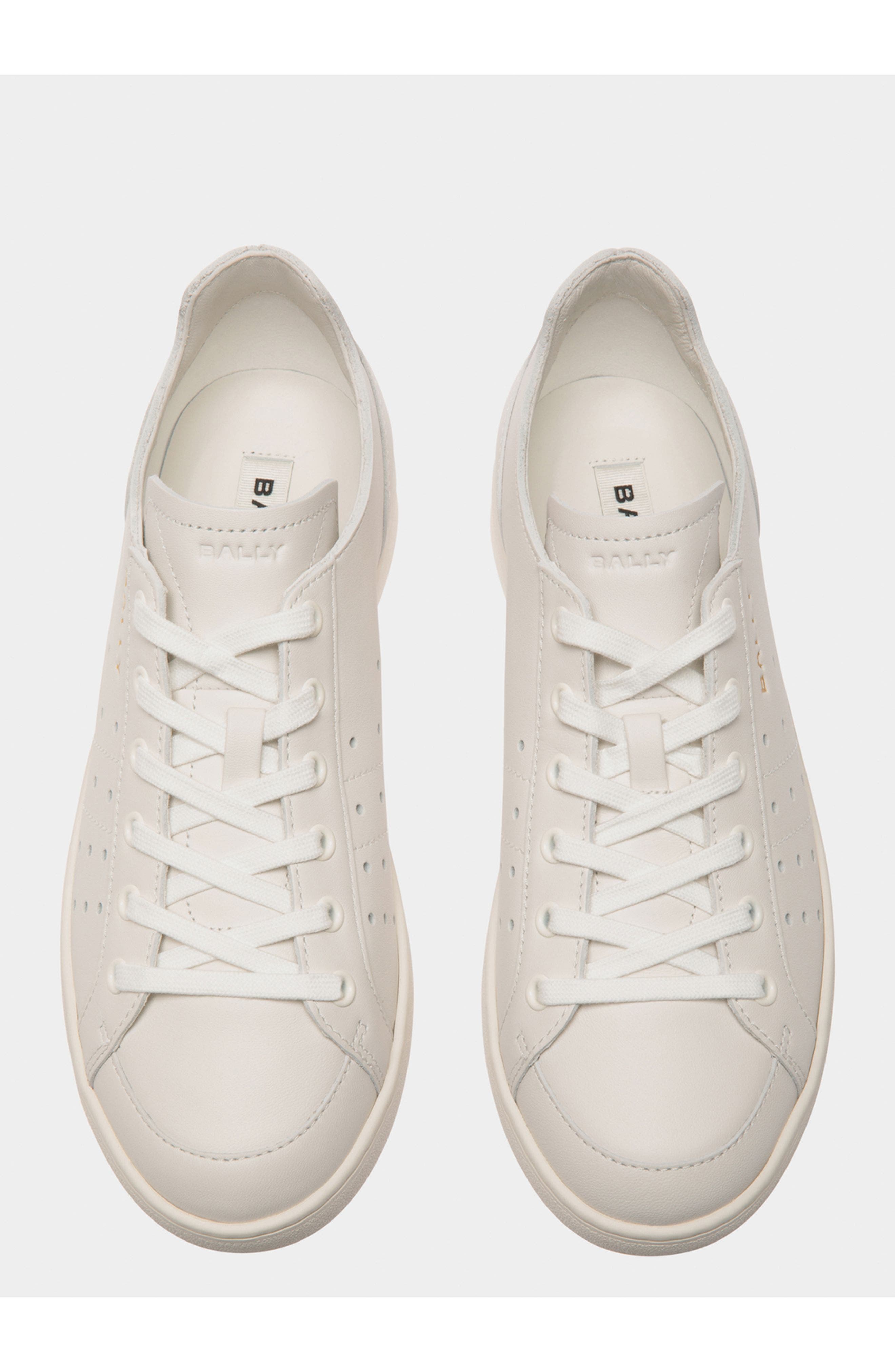 Bally Leather Tennis Sneaker, Alternate, color, White