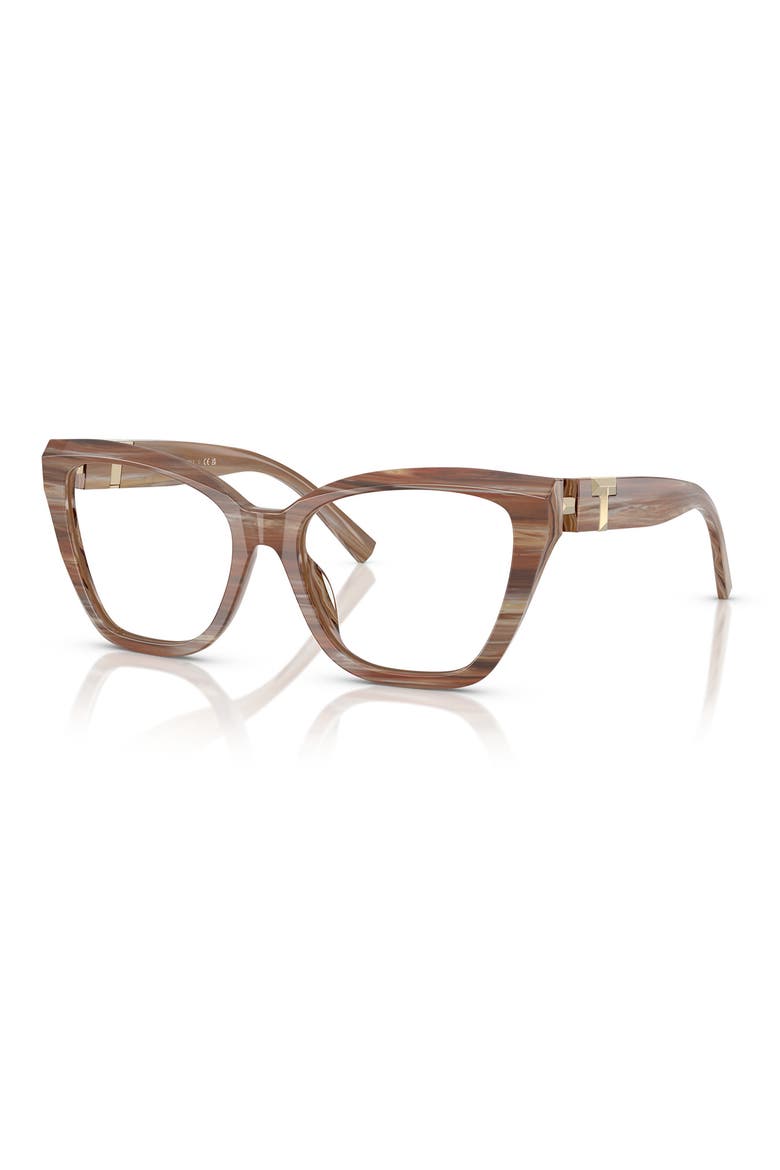 54mm Cat Eye Optical Glasses, Alternate, color, STRIPED TOPAZ / DEMO LENS