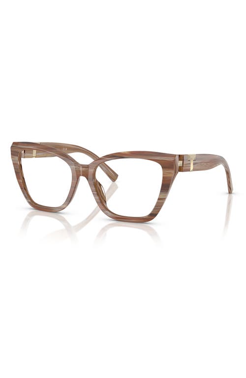 Tiffany & Co . 54mm Cat Eye Optical Glasses In Brown