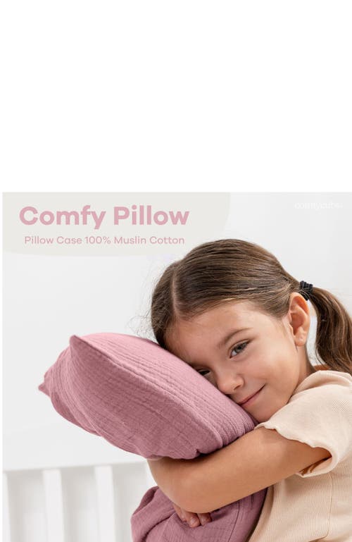 Comfy Cubs Toddler Pillow With Soft Muslin Pillowcase, Pack Of 2 In Mauve