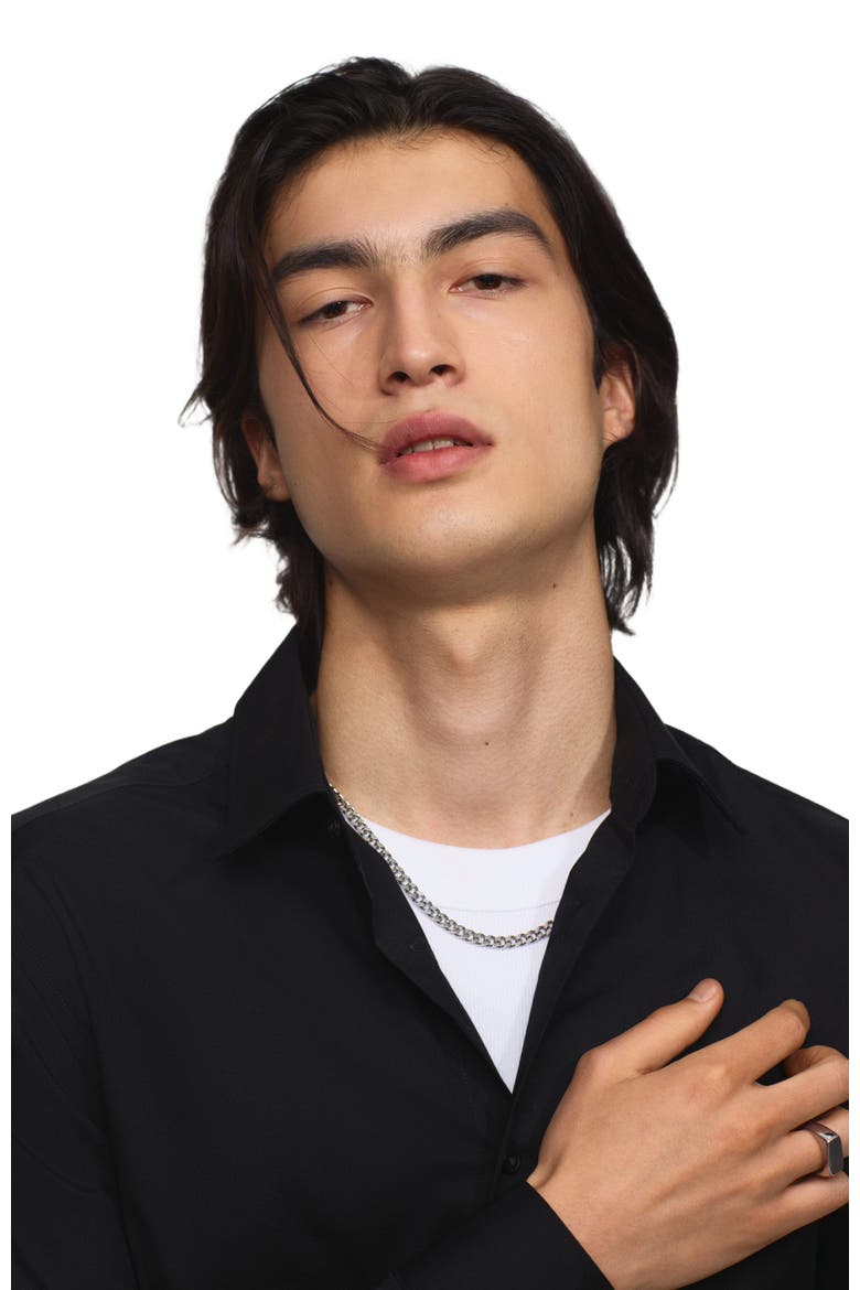 Slim Fit Easy-iron Shirt, Alternate, color, Black