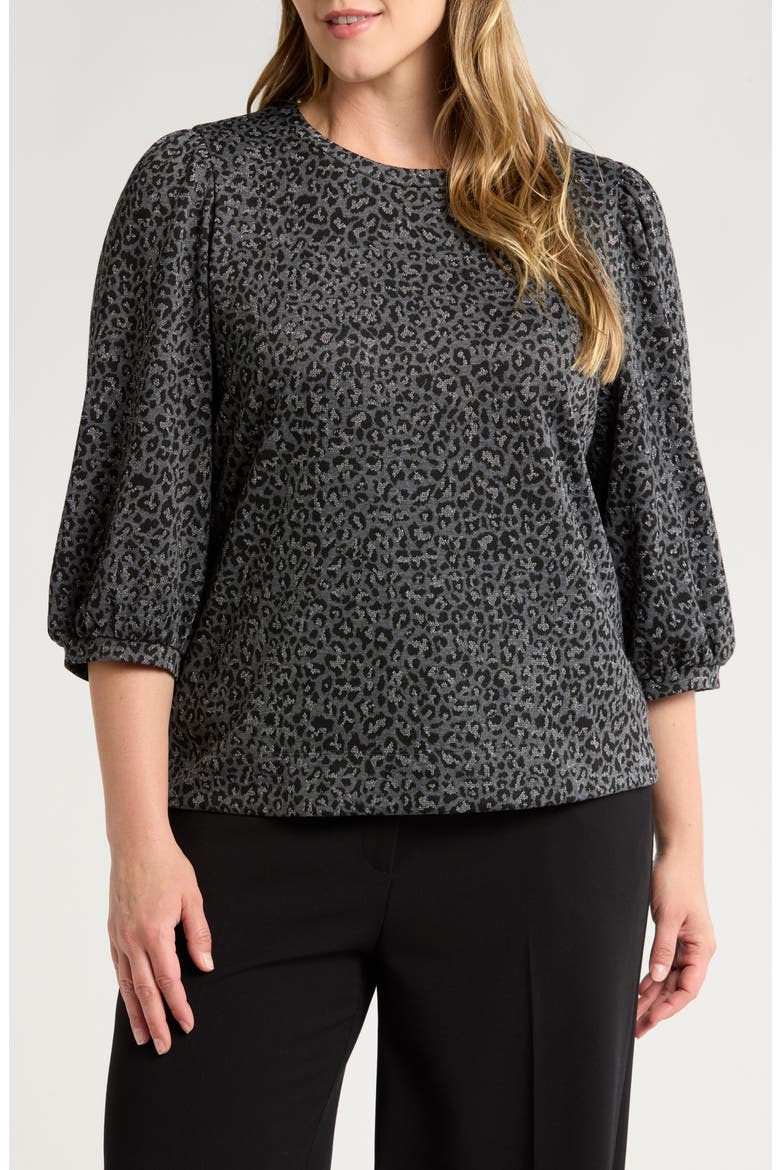 Animal Jacquard Top, Main, color, MID HEATHER GREY MULTI