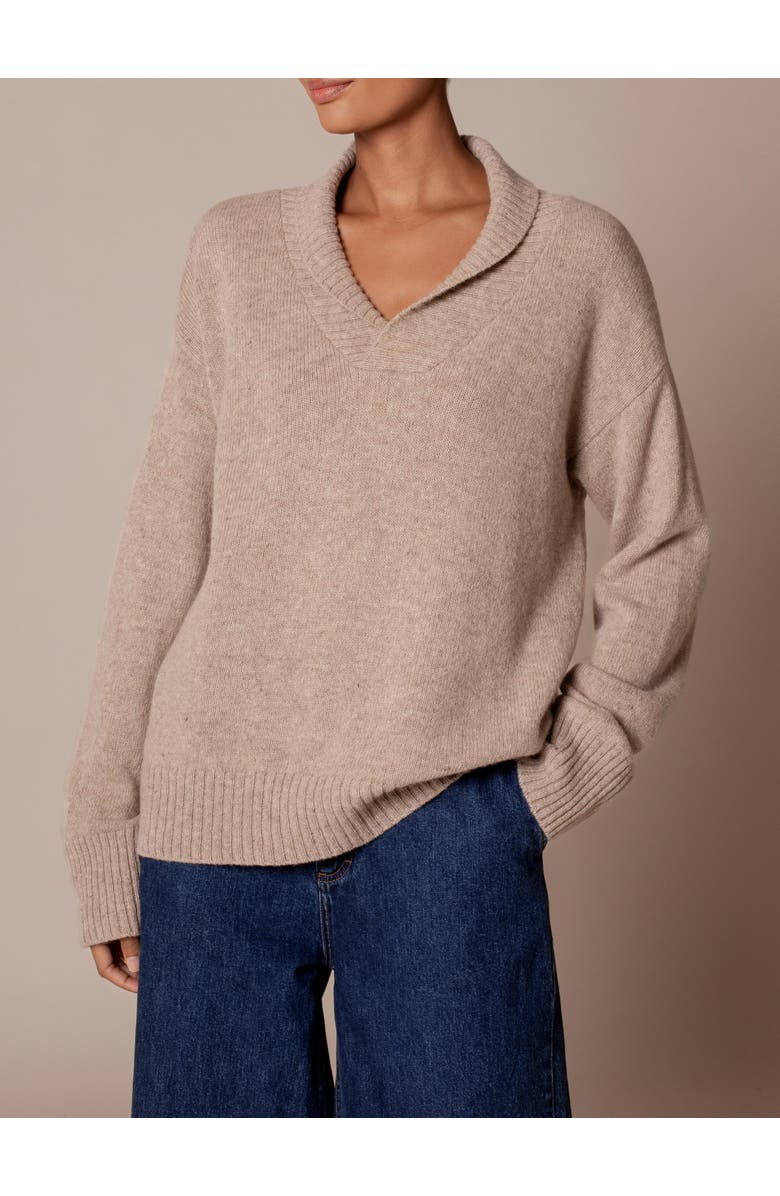 Celtic & Co. Shawl Collar Slouch Sweater, Alternate, color, Oatmeal