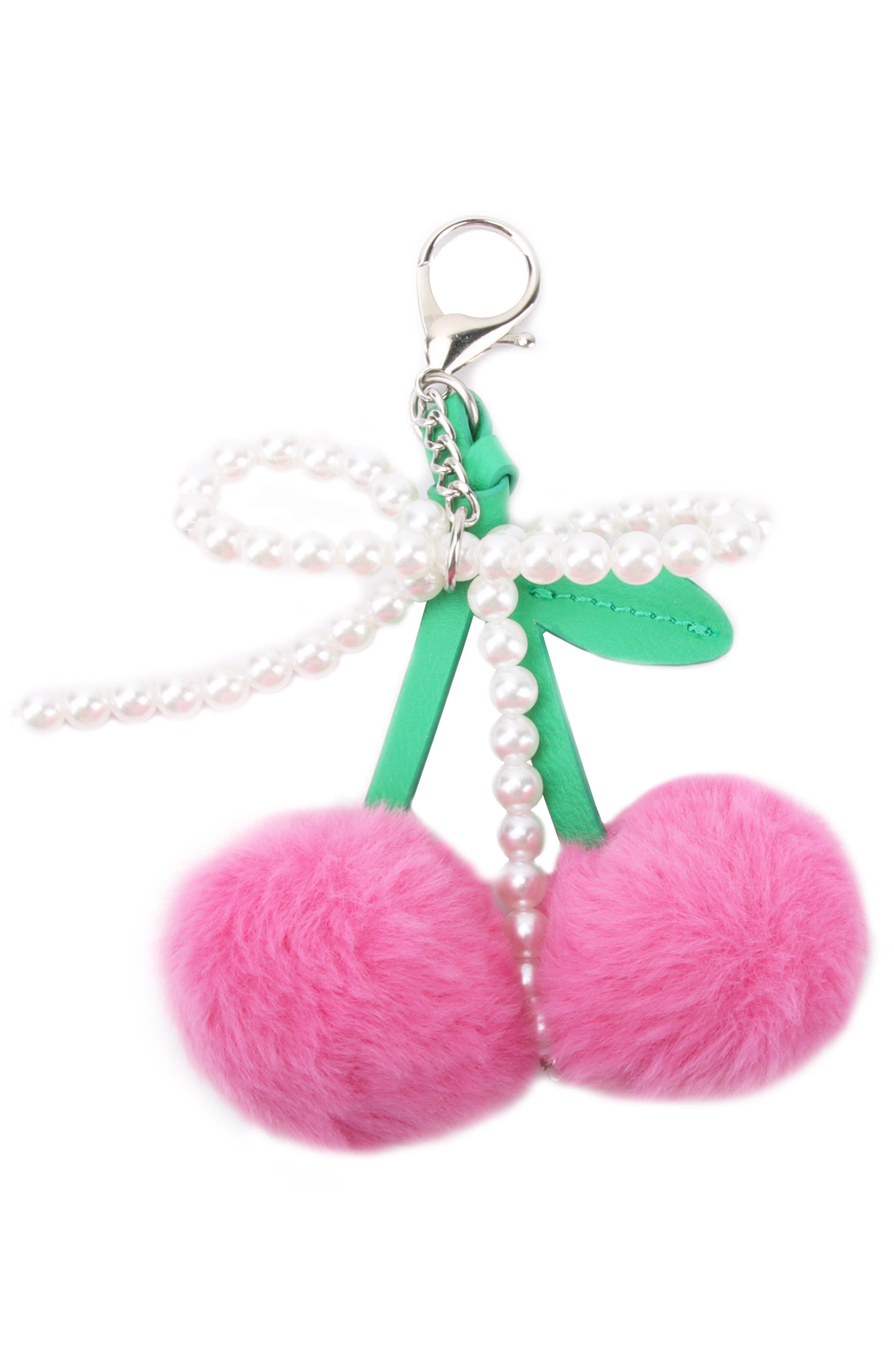 OMG Accessories Kids' Embroidered Cherry Crossbody Bag & Charm Set, Alternate, color, Peony