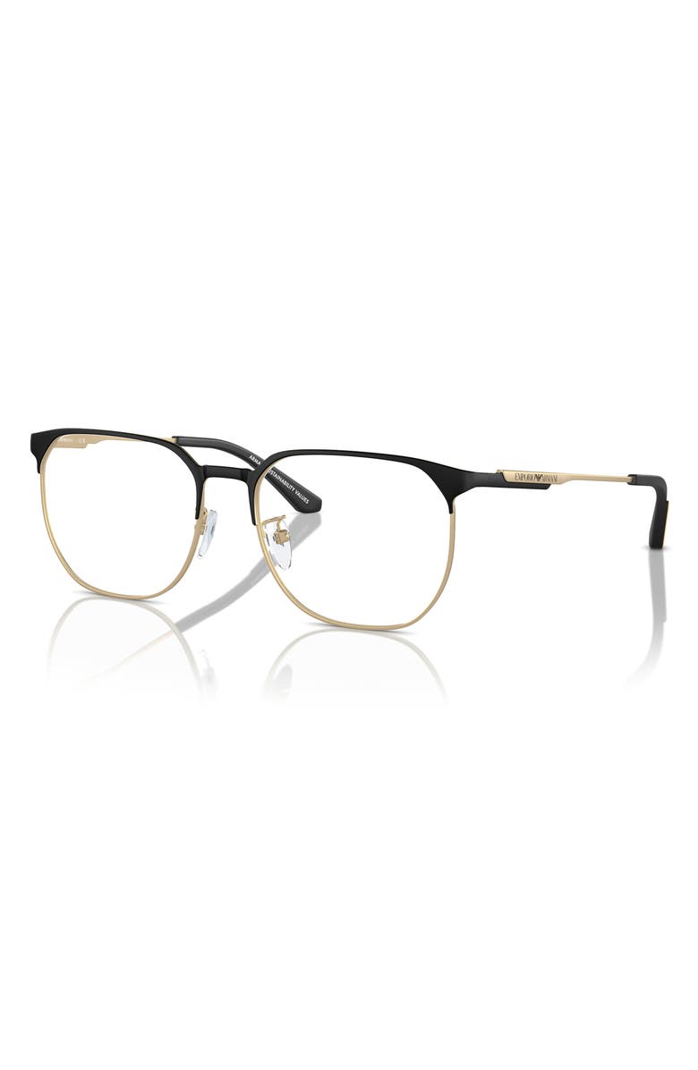 Emporio Armani 54mm Phantos Optical Glasses, Alternate, color, Gold / Black / Demo Lens
