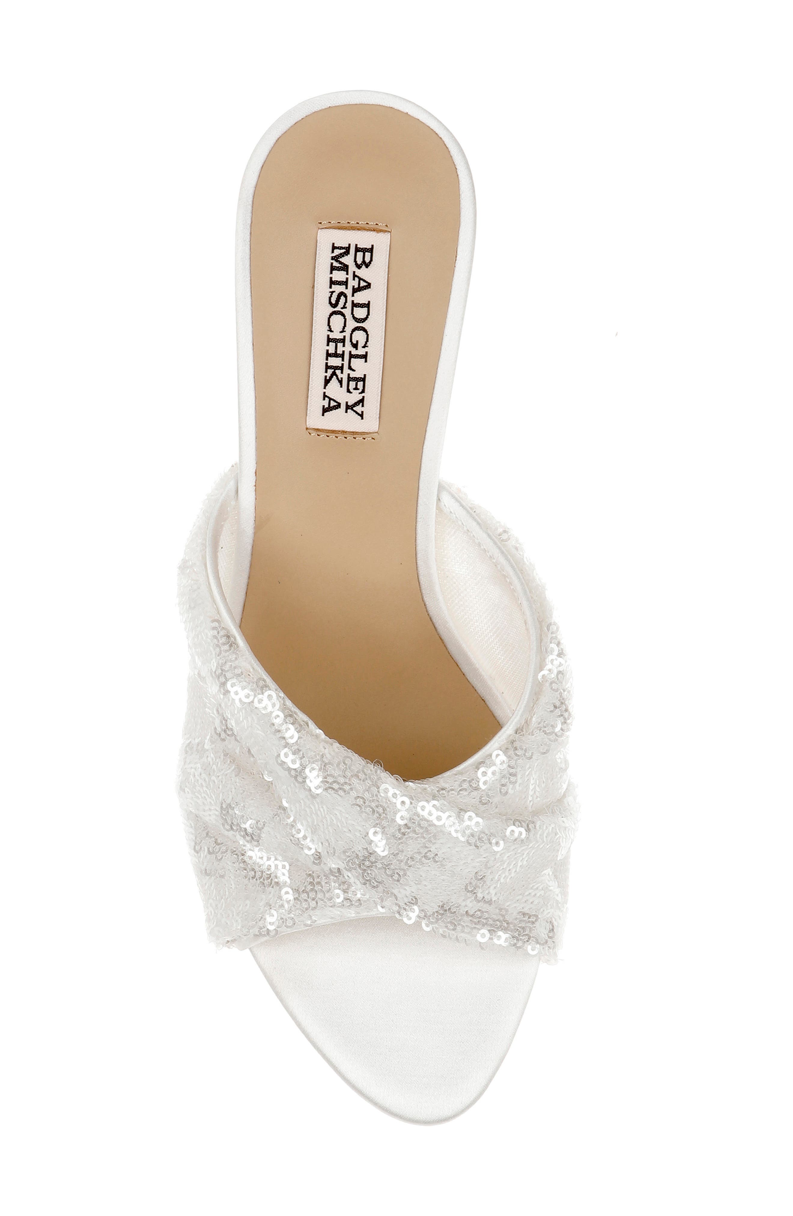 Badgley Mischka Collection Gailea Slide Sandal, Alternate, color, White Sequins