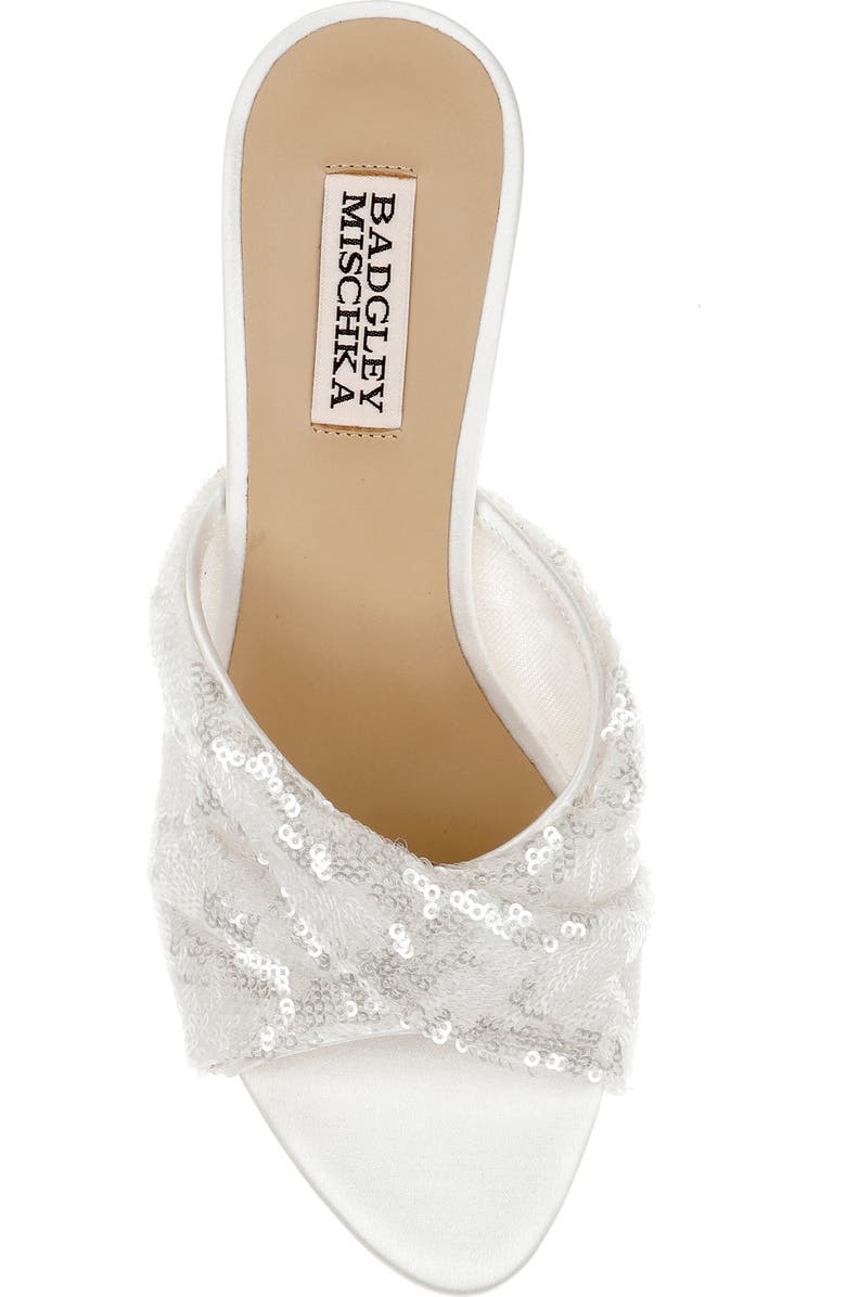 Badgley Mischka Collection Gailea Slide Sandal, Alternate, color, White Sequins