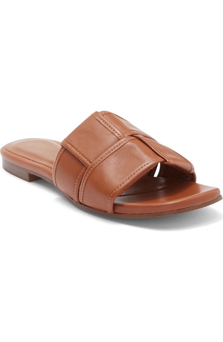 Bruno Magli Nala Woven Slide Sandal, Main, color, Cognac