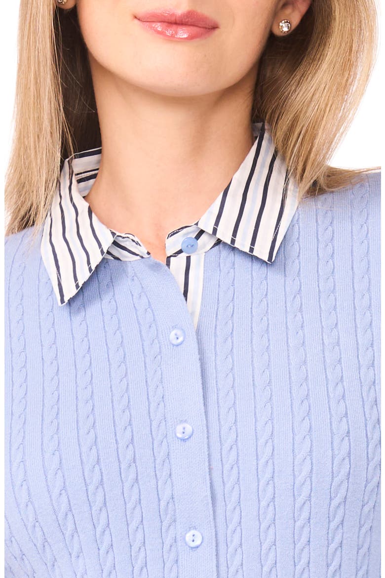 Stripe Collar Twofer Cardigan, Alternate, color, BLUE WINK
