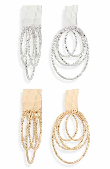 Set of 2 Circle Drop Earrings