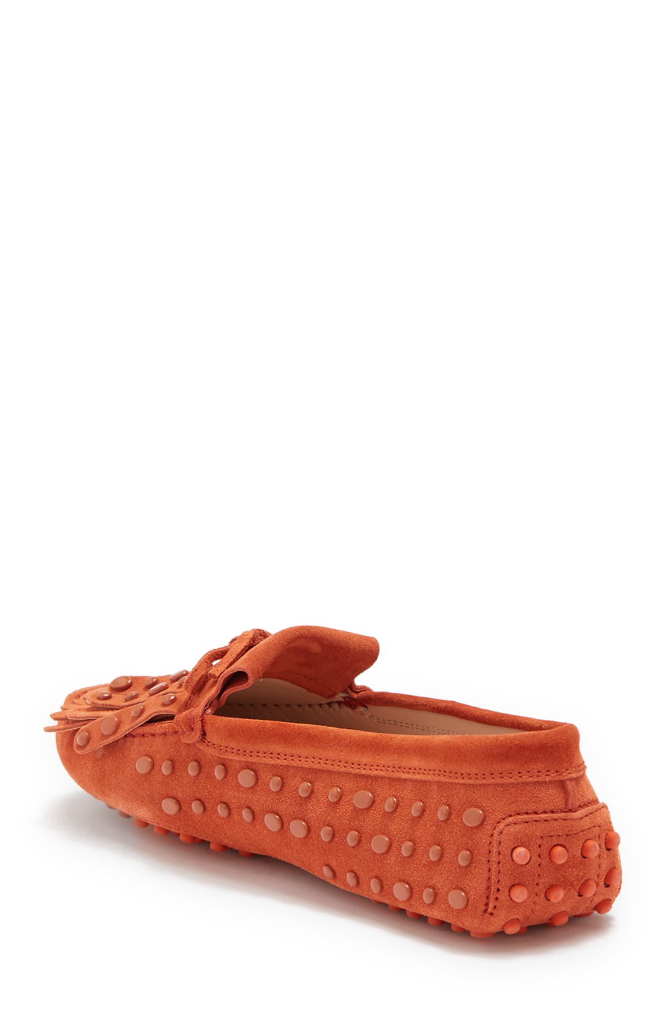 Tod's Kiltie Suede Studded Loafer Driver, Alternate, color, 