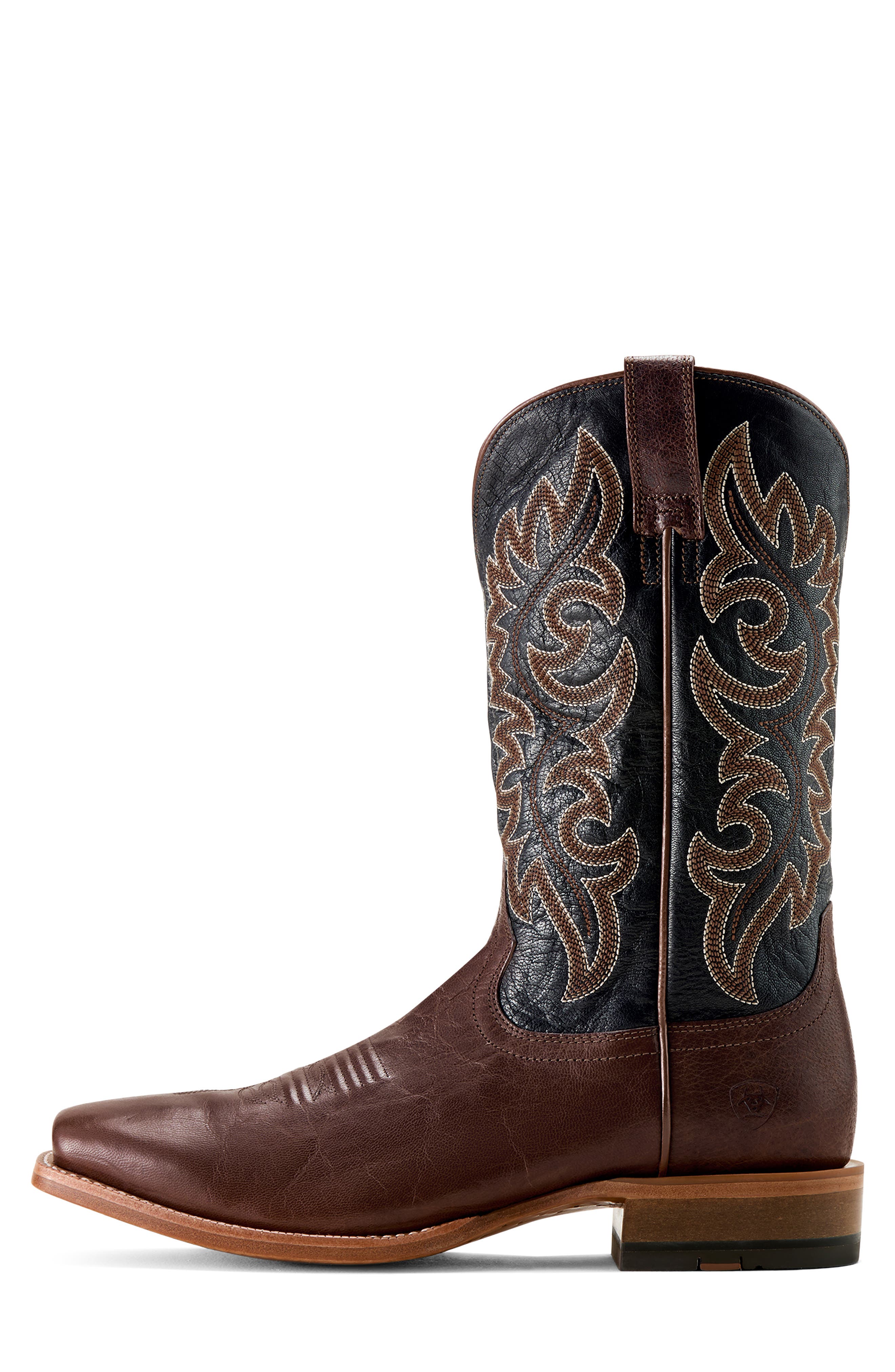 Highbluff Leather Western Boot, Alternate, color, HICKORY SMOKE/ BLACK