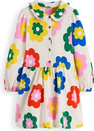 Mini Boden Kids' Floral Long Sleeve Cotton Jersey Shirtdress