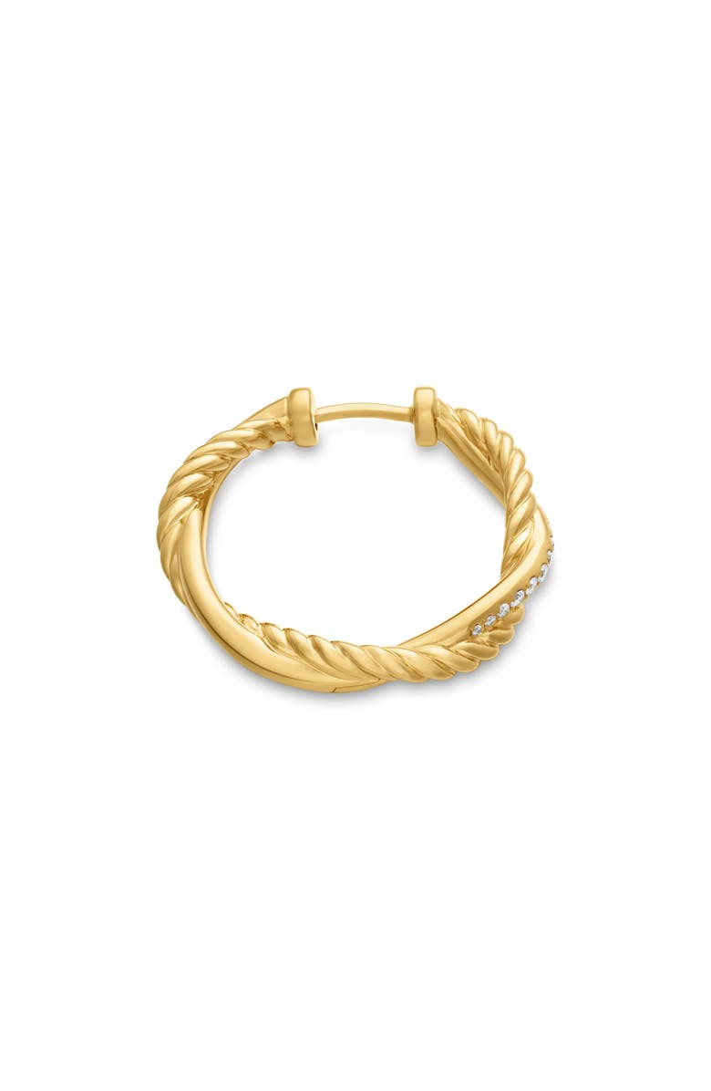 David Yurman Petite Infinity Hoop Earrings in 18K Yellow Gold with Pavé Diamonds, Alternate, color, 18K Yellow Gold