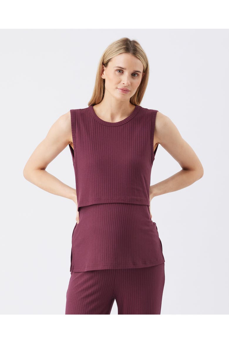 Peter Rib Nursing Tank, Main, color, Maroon