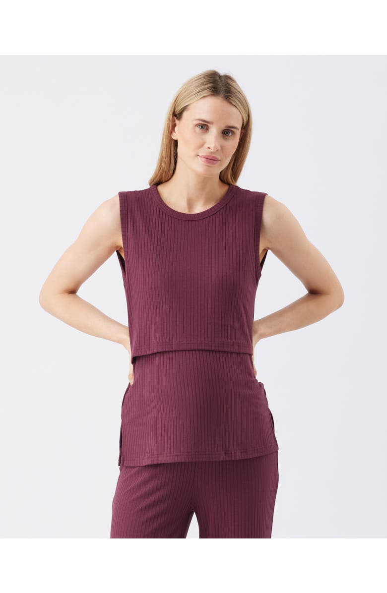 Ripe Maternity Peter Rib Nursing Tank, Main, color, Maroon
