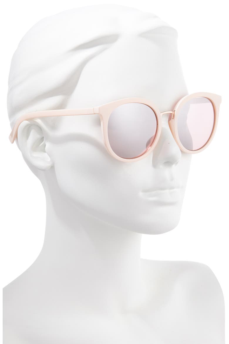 53mm Round Sunglasses, Alternate, color, NUDE/ROSEGOLD/MIRROR