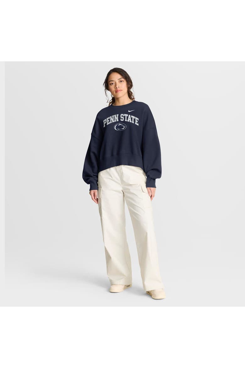 Women's Nike Navy Penn State Nittany Lions Oversized Phoenix Arch Pullover Sweatshirt, Alternate, color, Navy