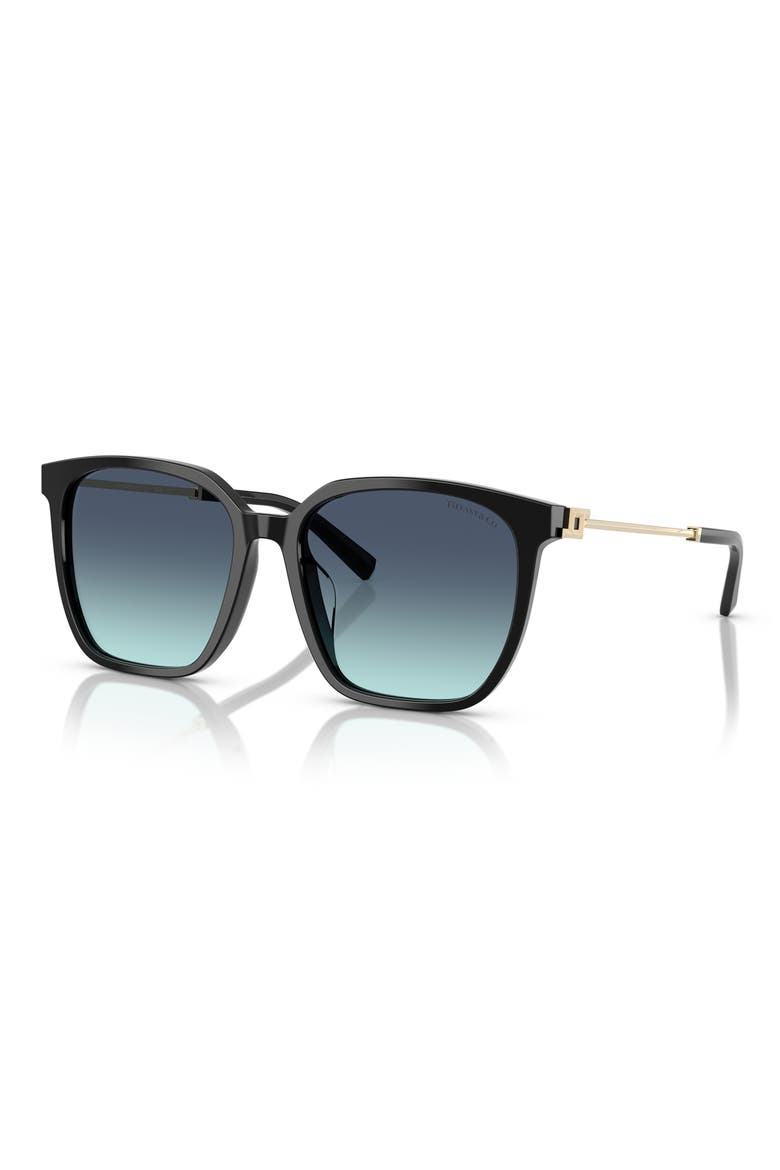 56mm Gradient Square Sunglasses, Alternate, color, BLACK / AZURE GRADIENT BLUE