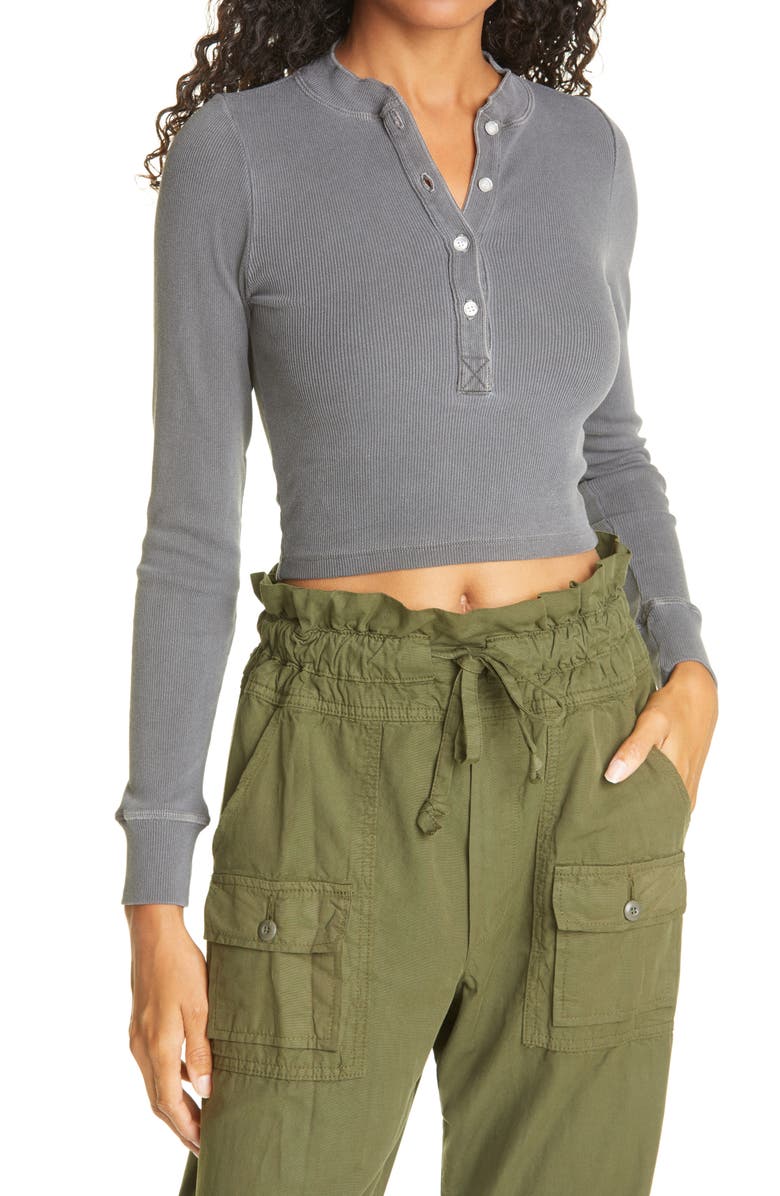 NSF Clothing Henley Crop Top, Main, color,