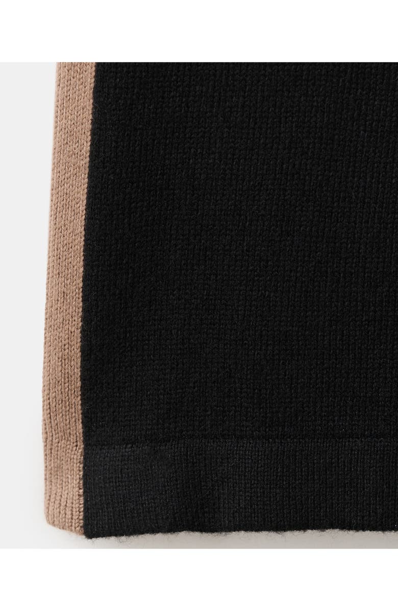 MANGO Contrast Stripe Knit Pants, Alternate, color, Black