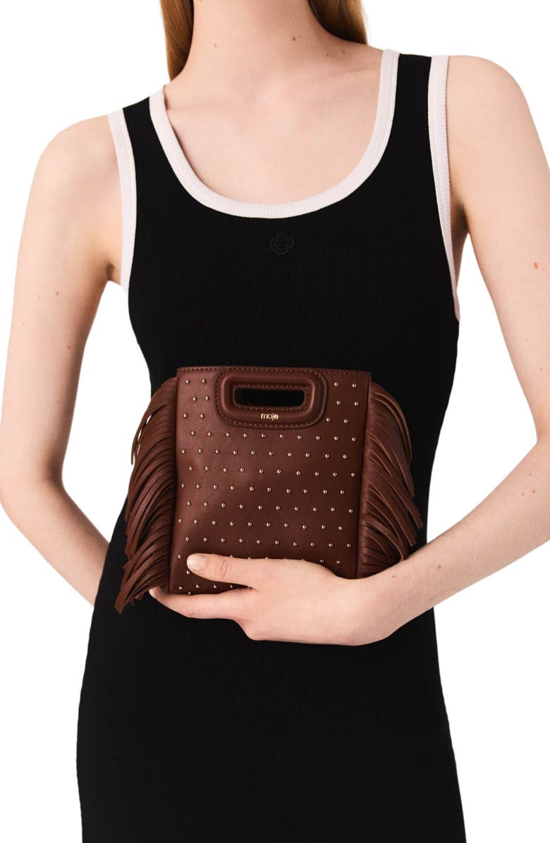 maje Jersey tank dress, Alternate, color, Black