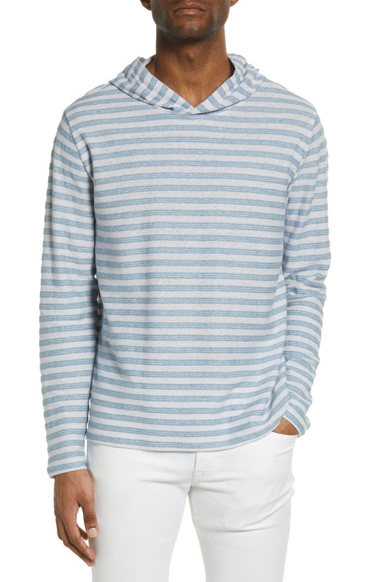 Vince Men's Stripe Cotton & Linen Hoodie, Main, color, 