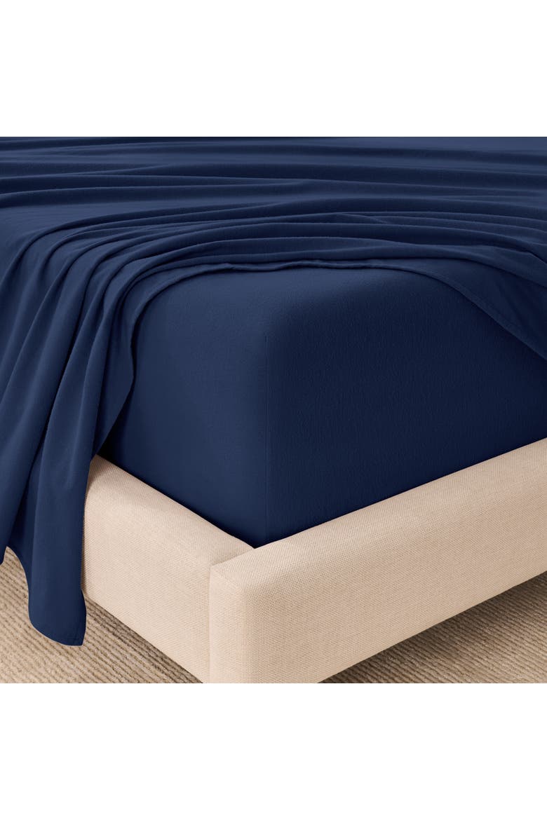100% Organic Cotton Flannel Sheet Set, Alternate, color, Dark Blue