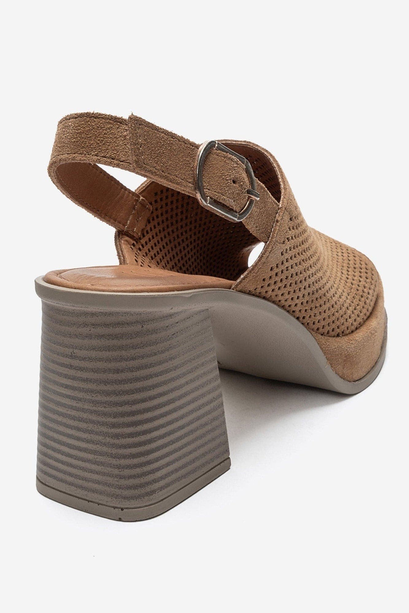 Penvia Block Heel Leather Platform Sandal, Alternate, color, Cognac Suede