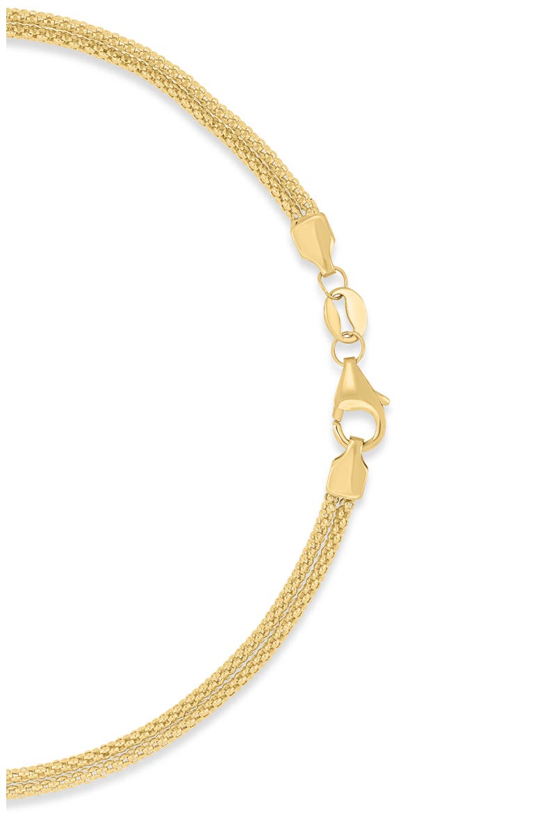 14k Gold Triple Strand Knot Chain Bracelet, Alternate, color, 14KY