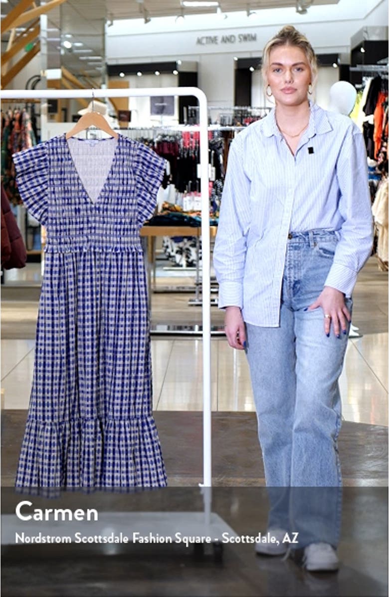 Clementine Plaid Flutter Sleeve Dress, sales video thumbnail