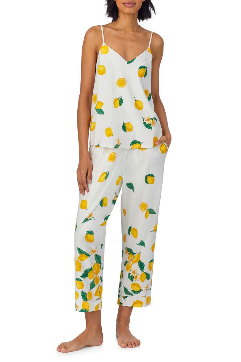 Stretch Organic Cotton Jersey Crop Pajamas, Main, color, MAIN SQUEEZE BORDER