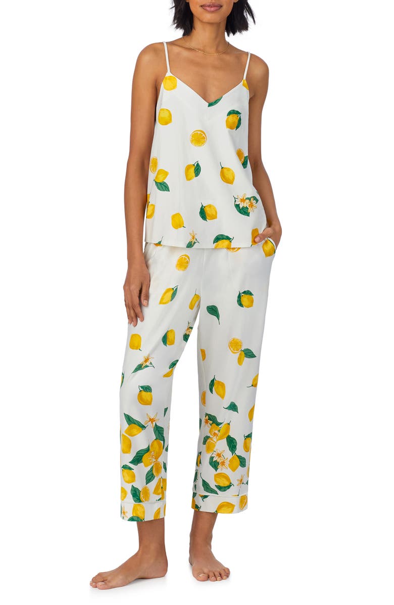 BedHead Pajamas Stretch Organic Cotton Jersey Crop Pajamas, Main, color, Main Squeeze Border
