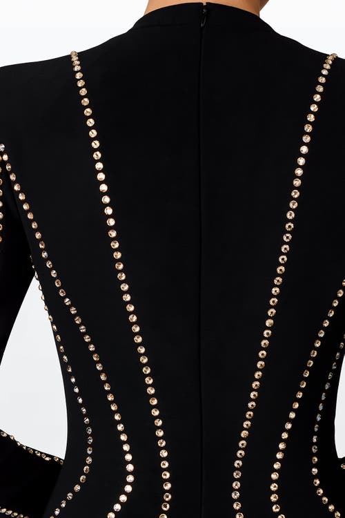 Jenny Packham Victoire Rhinestone-embellished Maxi Gown In Black
