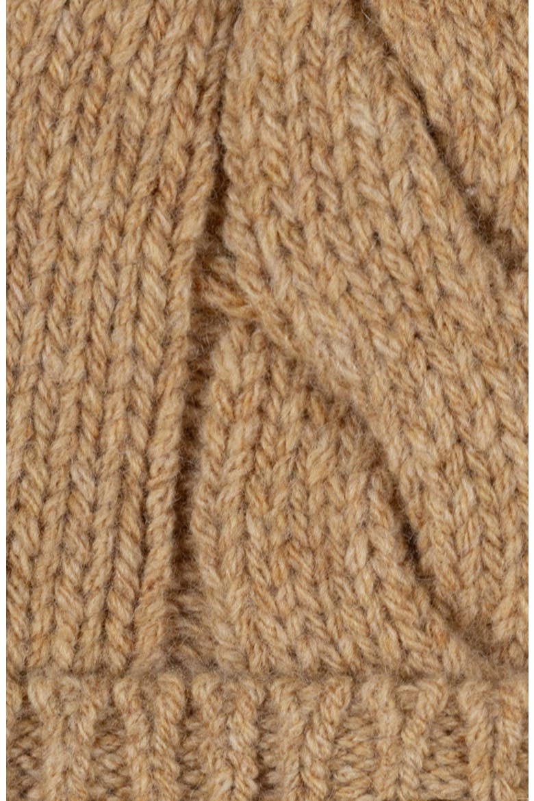 Bear Wool Blend Beanie, Alternate, color, CLASSIC CAMEL