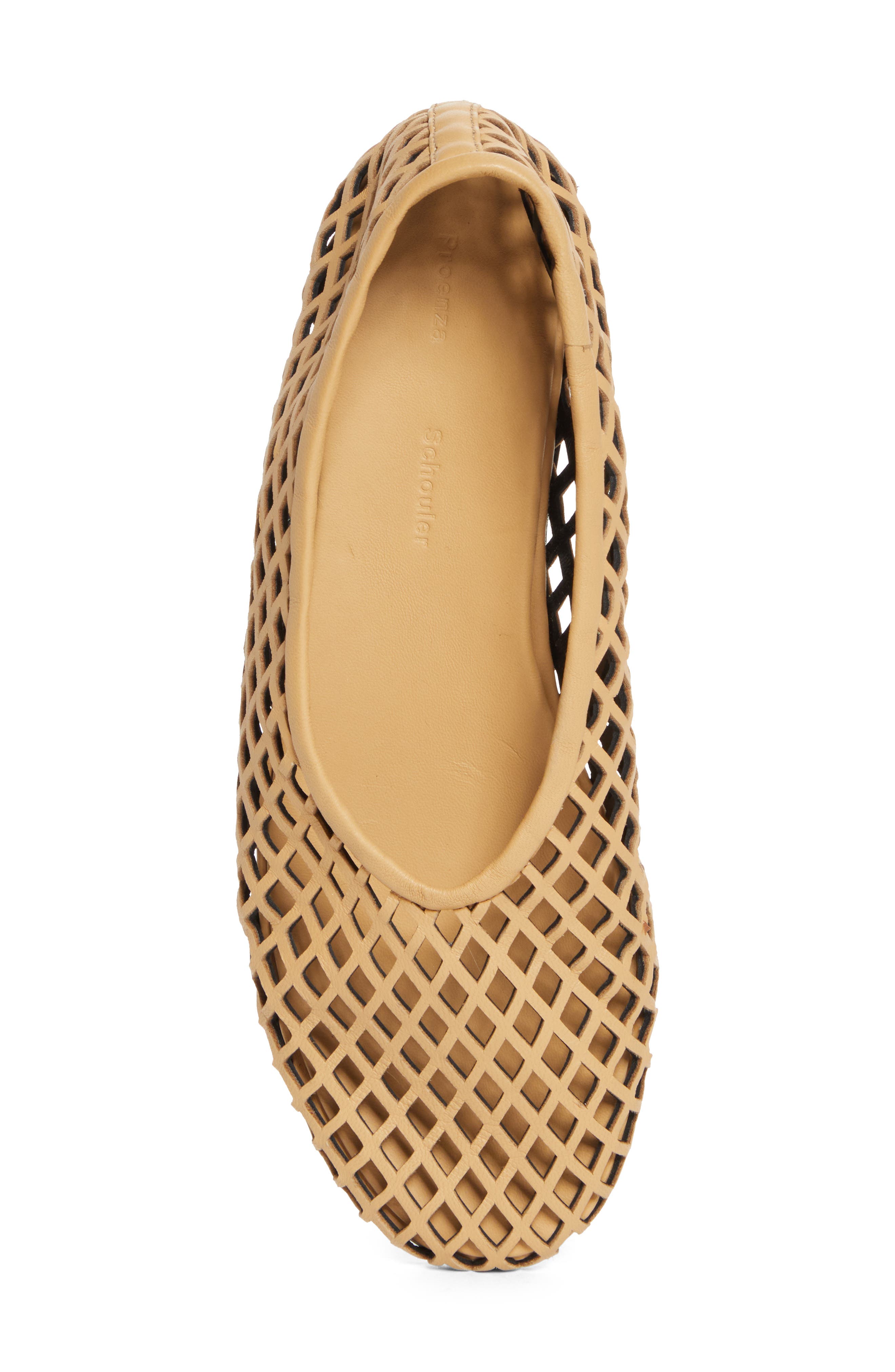 Proenza Schouler Tee Perforated Ballet Flat, Alternate, color, Mud