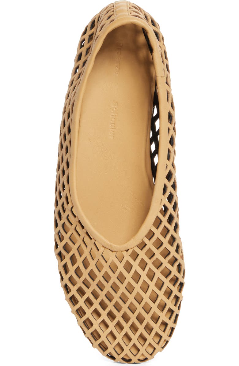 Proenza Schouler Tee Perforated Ballet Flat, Alternate, color, Mud