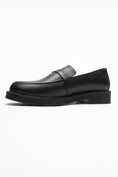 Forever & Always Shoes Galea Buckled Leather Loafers In Black