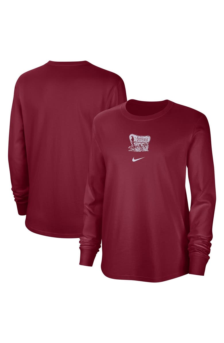 Nike Women's Nike Crimson Oklahoma Sooners Vintage Long Sleeve T-Shirt, Main, color, Crimson