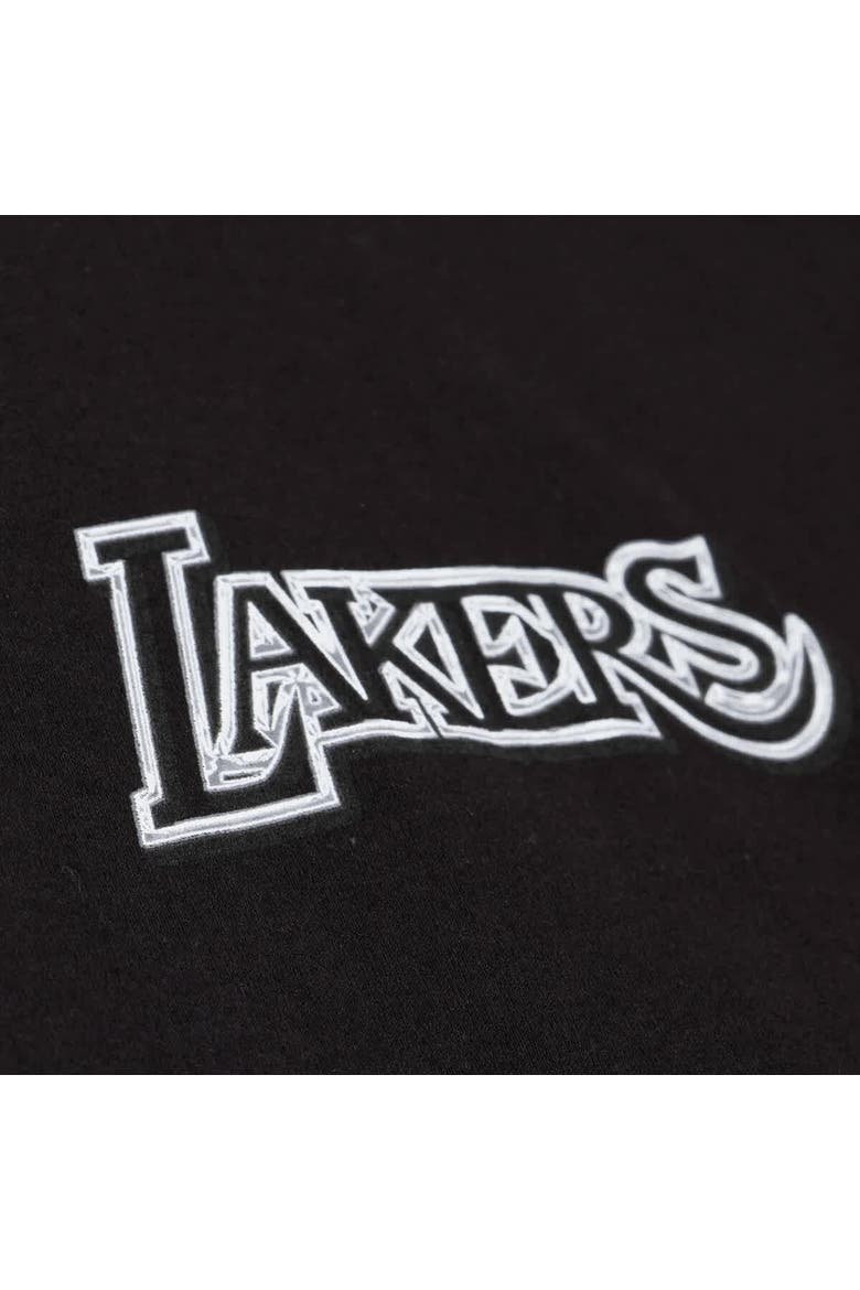 Men's Mitchell & Ness Black Los Angeles Lakers Chrome Heritage T-Shirt, Alternate, color, Black