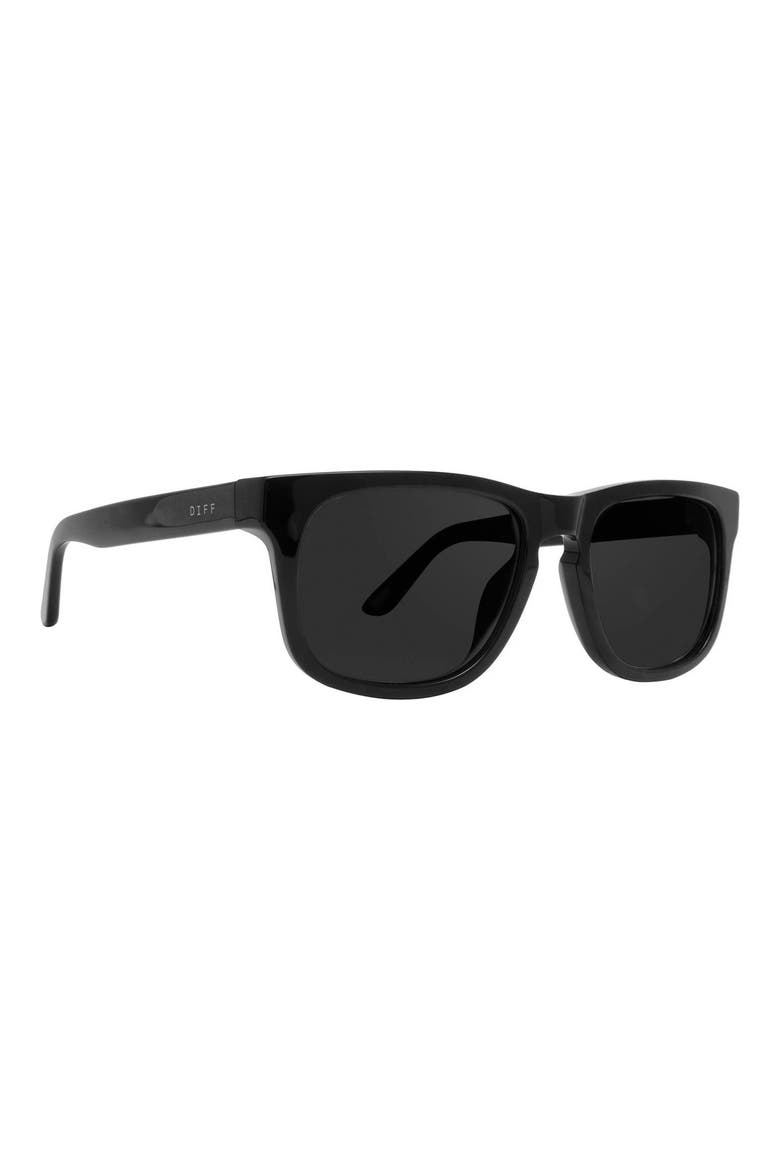 Riley 55mm Polarized Rectangle Sunglasses, Alternate, color, BLACK + GREY