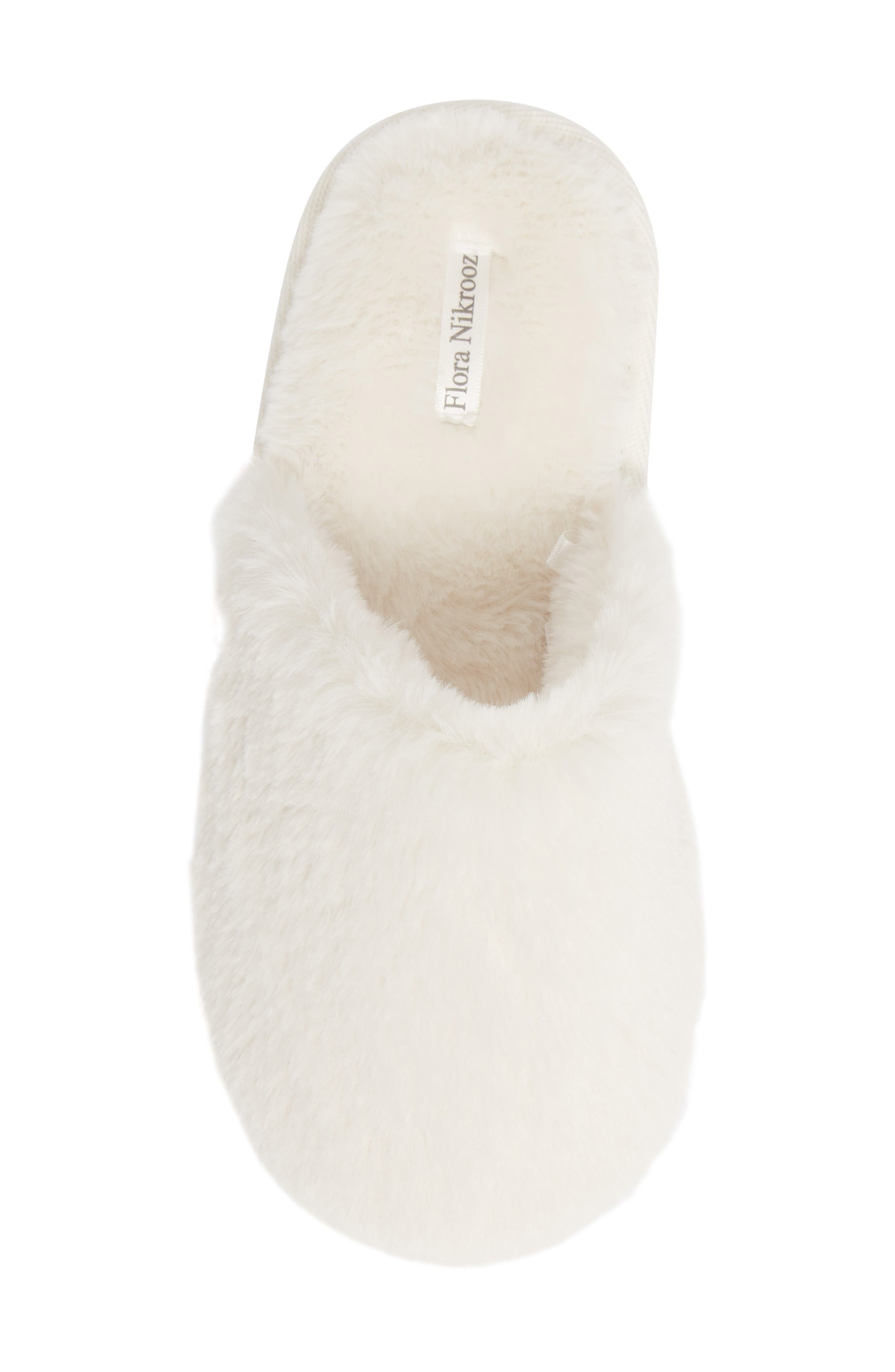 Victoria Bridal Party Faux Fur Slipper, Alternate, color, IVORY