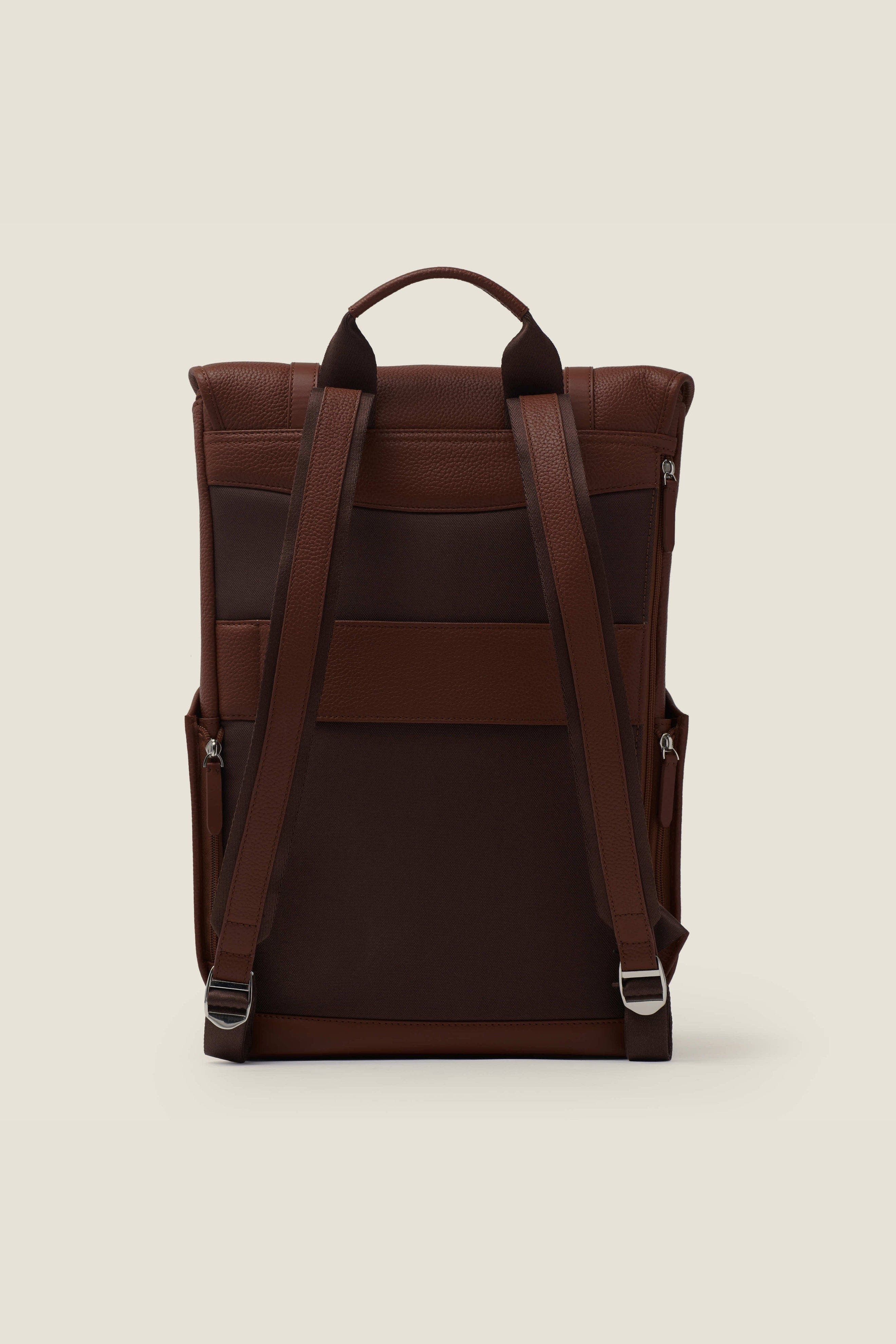 Wings Lightweight Minimalist Leather Travel Backpack, Alternate, color, Oak