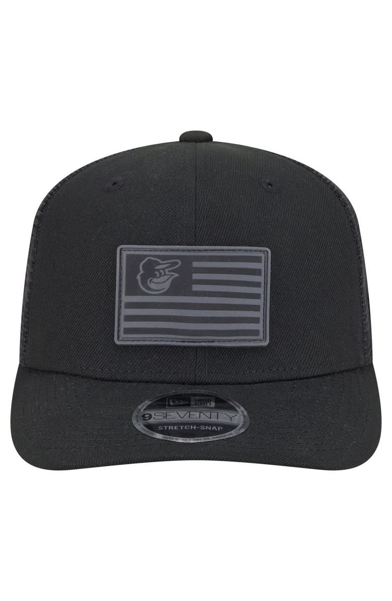 New Era Men's New Era Black Baltimore Orioles Tonal Flag 9SEVENTY Stretch-Snap Hat, Alternate, color, 