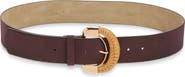 NORDSTROM RACK Rattan Buckle Faux Suede Belt