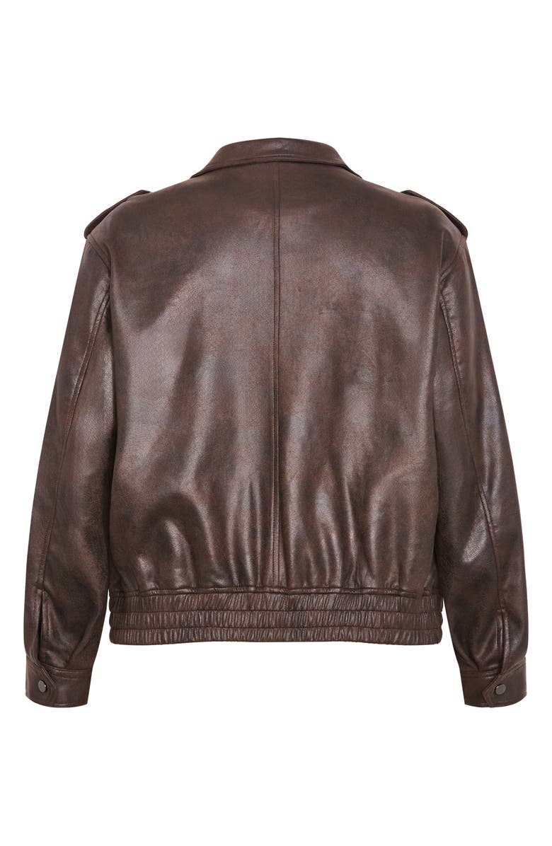 City Chic Jorja Faux Leather Jacket, Alternate, color, Chocolate