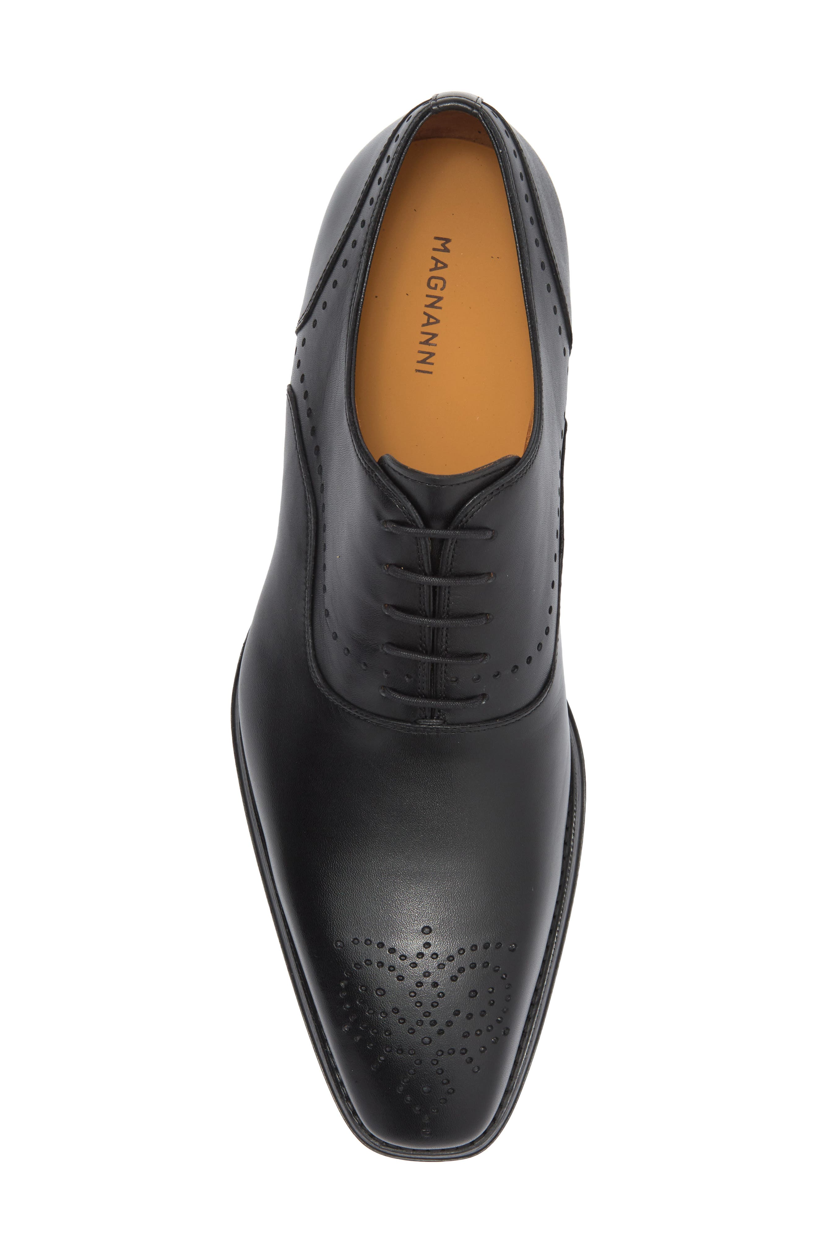 Magnanni Henio Perforated Oxford, Alternate, color, Black