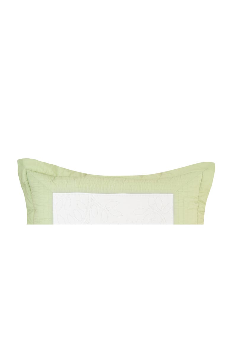20" x 26" Sage Garden Quilted Cotton Standard Sham - Machine Washable, Alternate, color, Green